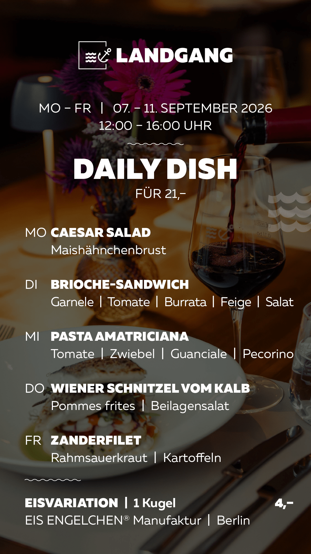 Daily Dish im Restaurant LANDGANG KW 34 FÄHRHAUS Koblenz