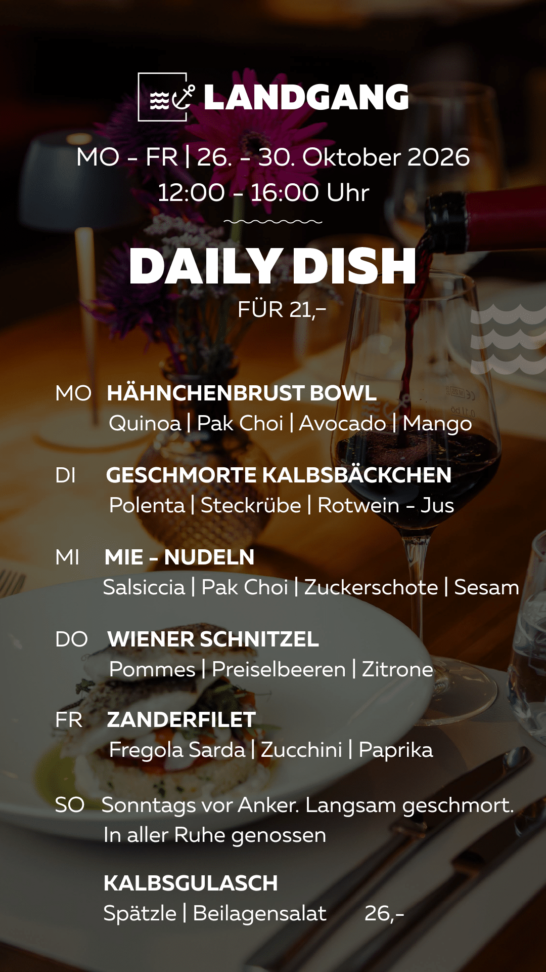 Daily Dish Restaurant Landgang KW40 Fährhaus Koblenz